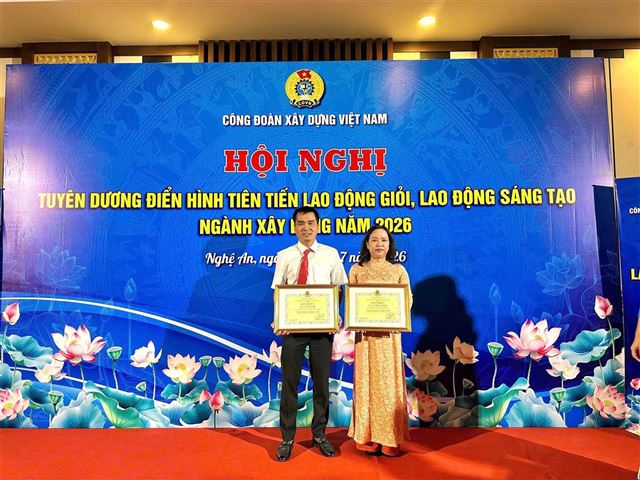 02 cá nhân VISHIPEL được vinh danh tại Hội nghị tuyên dương điển hình tiên tiến ngành Xây dựng năm 2026