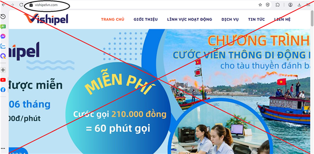 T/B: Cảnh báo về website giả mạo Công ty TNHH MTV Thông tin Điện tử Hàng hải Việt Nam