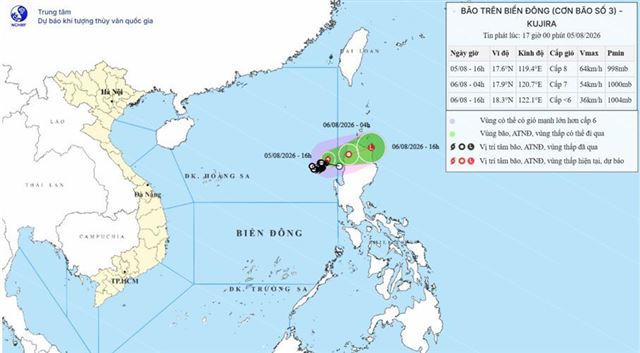 Dự báo thời tiết biển đêm 05/08 ngày 06/08 năm 2026