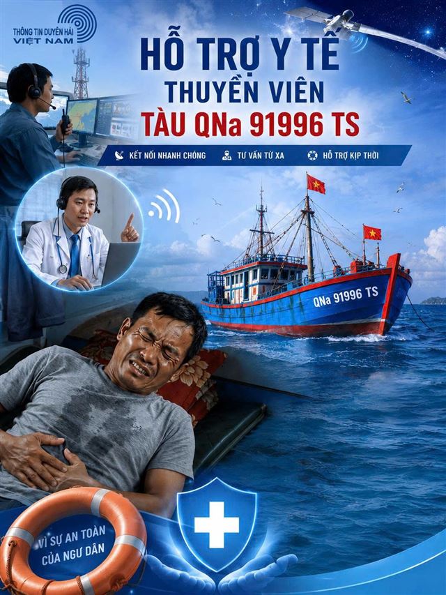 Hỗ trợ y tế thuyền viên tàu QNa 91996 TS
