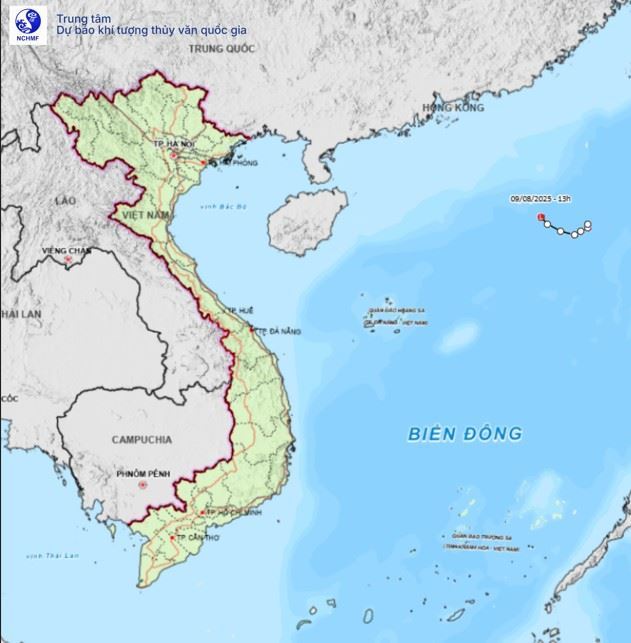 Tin cuối cùng về áp thấp nhiệt đới (Tin phát lúc 14h00 ngày 09/8/2025)
