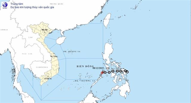 Tin cuối cùng về áp thấp nhiệt đới (Tin phát lúc 14h00 ngày 08/12/2025)