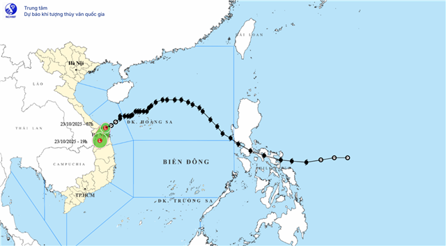 Tin cuối cùng về cơn bão số 12 (Tin phát lúc 08h00 ngày 23/10/2025)