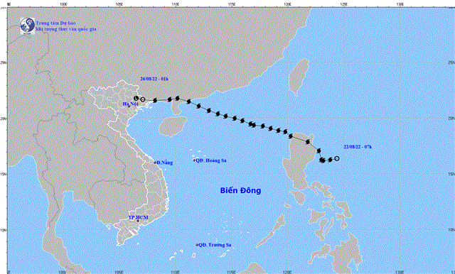 Tin cuối cùng về cơn bão số 3 (Tin phát lúc 02h00 ngày 26/8/2022)