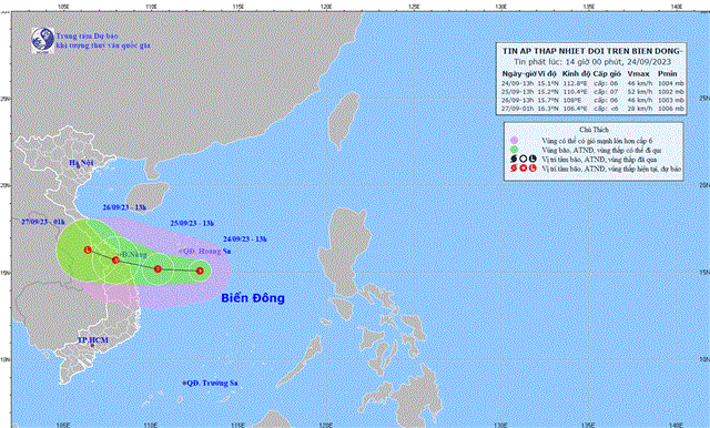 Dự báo thời tiết biển đêm 24/9 ngày 25/9 năm 2023
