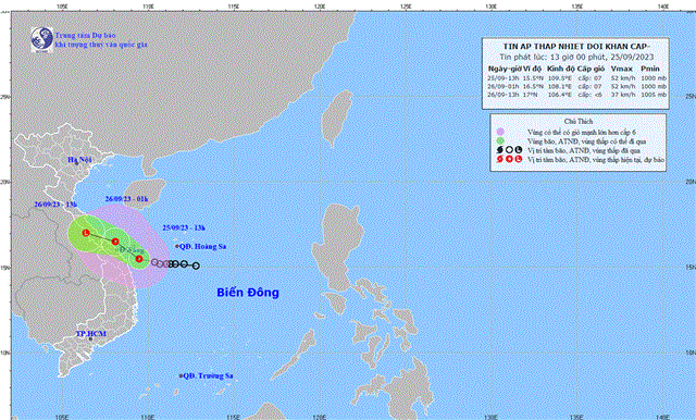 Dự báo thời tiết biển đêm 25/9 ngày 26/9 năm 2023