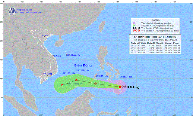 Dự báo thời tiết biển đêm 18/12 ngày 19/12 năm 2023