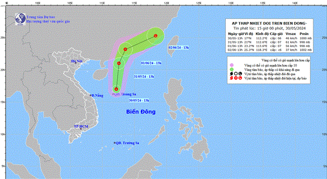 Dự báo thời tiết biển đêm 30/05 ngày 31/04 năm 2024