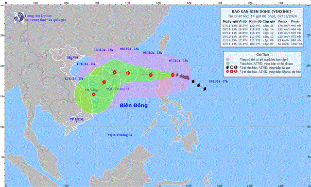 Dự báo thời tiết biển đêm 07/11/2024 ngày 08/11/2024