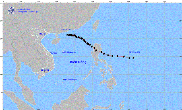 Tin cuối cùng về cơn bão số 08 (Tin phát lúc 08h00 ngày 15/11/2024)