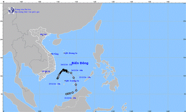 Tin cuối cùng về cơn bão số 10 (Tin phát lúc 18h15 ngày 25/12/2024)
