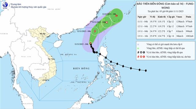 Dự báo thời tiết biển ngày và đêm 11/11/2025