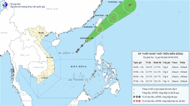 Dự báo thời tiết biển đêm 04/06 ngày 05/06/2026