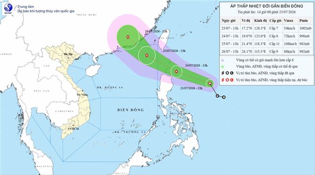 Dự báo thời tiết biển đêm 23/07 ngày 24/07 năm 2026