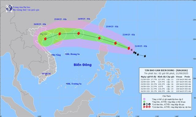 Dự báo thời tiết biển ngày và đêm 21/09/2025