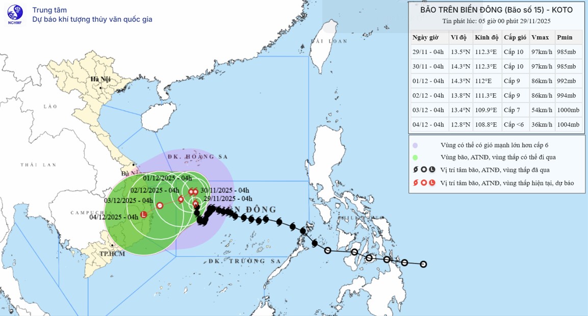 TIN BÃO TRÊN BIỂN ĐÔNG (Cơn bão số 15)
