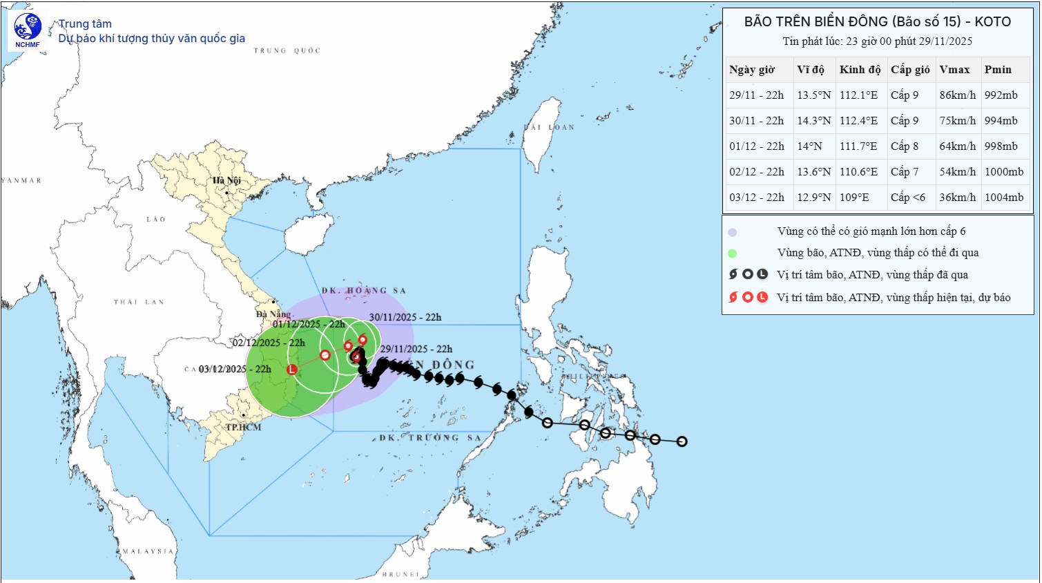 TIN BÃO TRÊN BIỂN ĐÔNG (Cơn bão số 15)