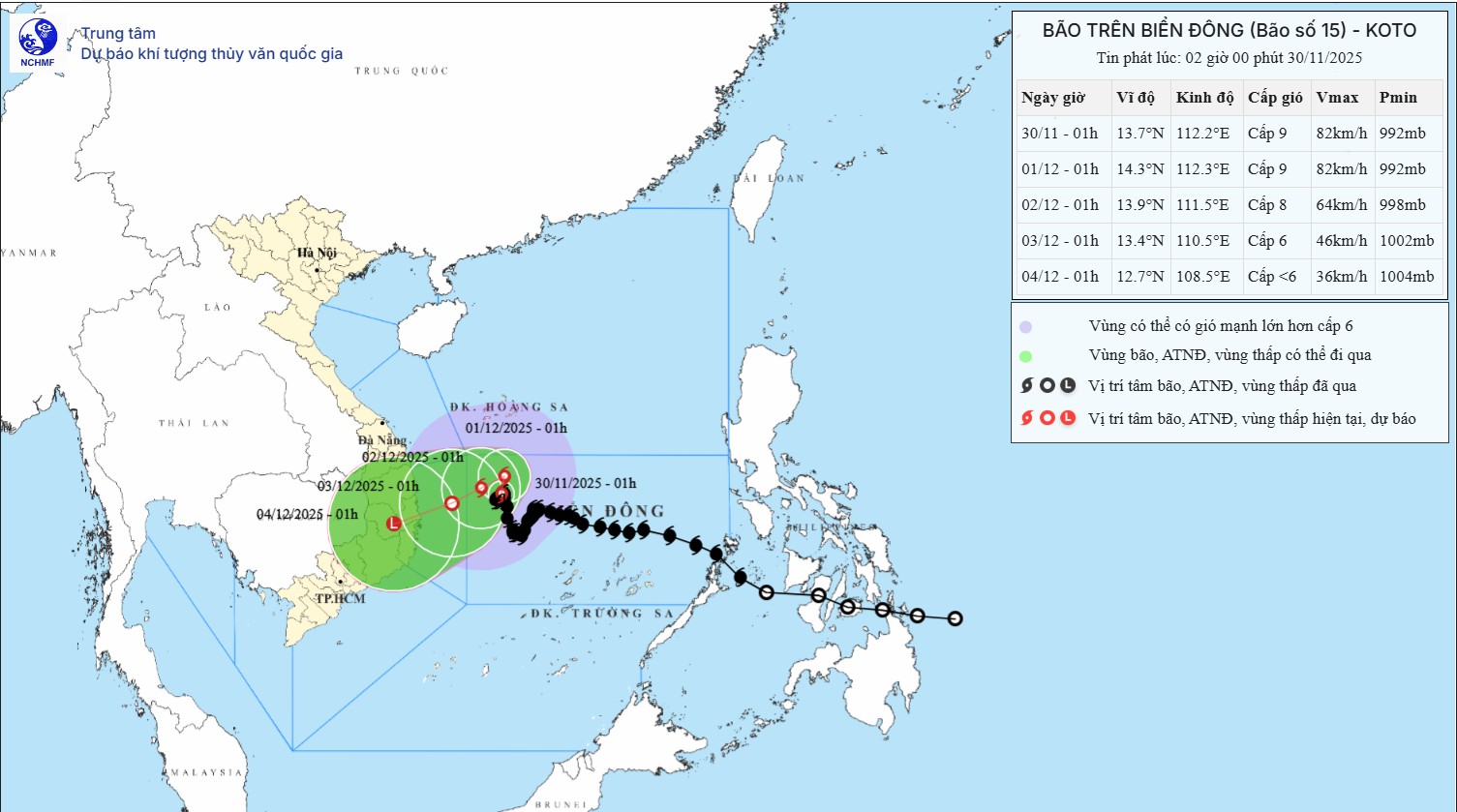 TIN BÃO TRÊN BIỂN ĐÔNG (Cơn bão số 15)