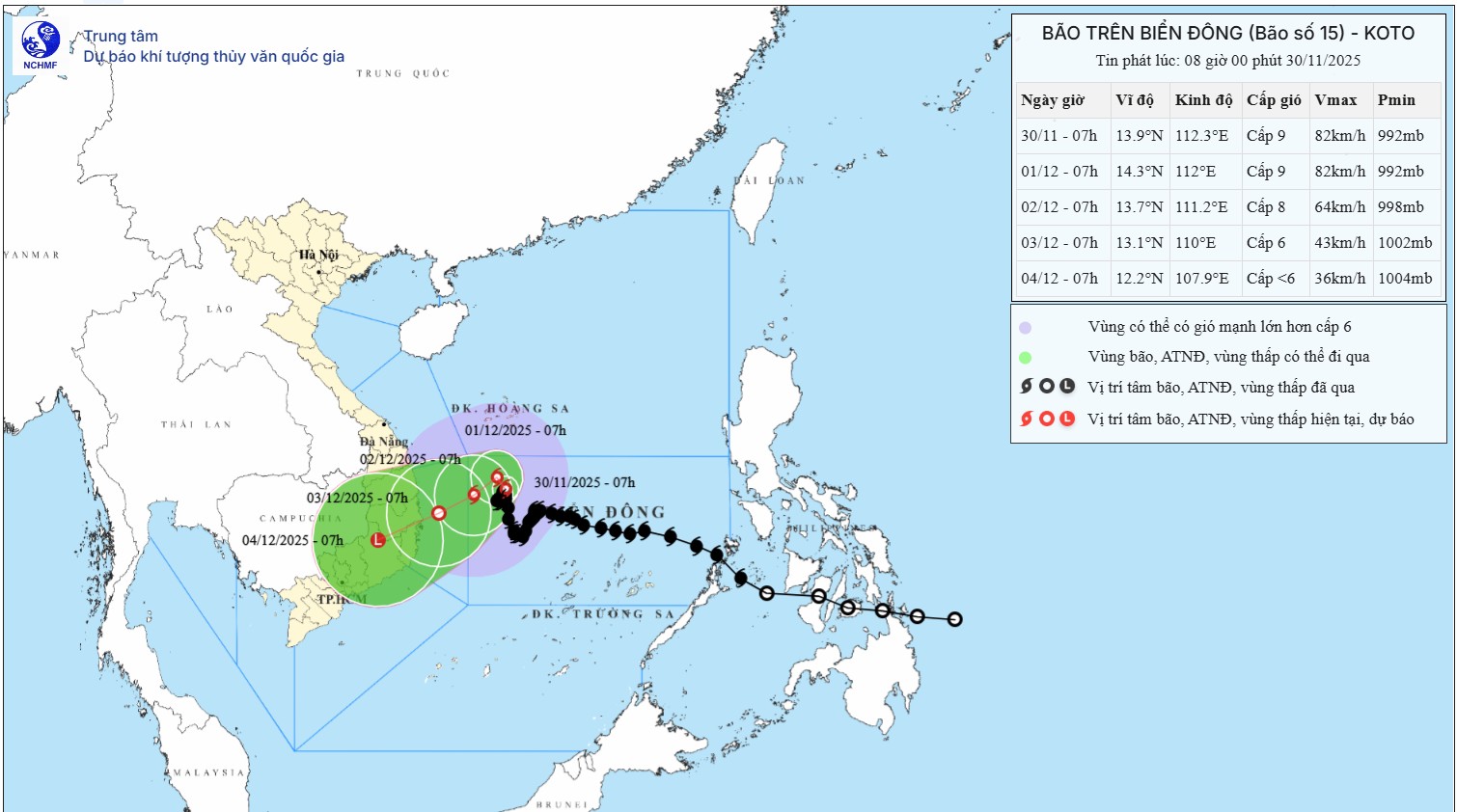 TIN BÃO TRÊN BIỂN ĐÔNG (Cơn bão số 15)
