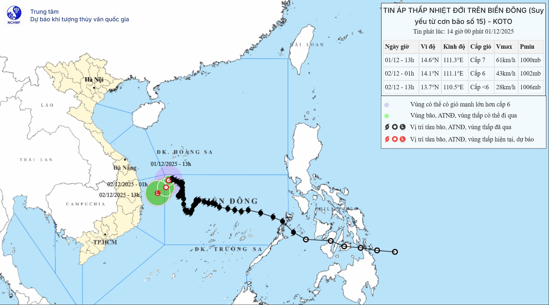 TIN ÁP THẤP NHIỆT ĐỚI TRÊN BIỂN ĐÔNG (Suy yếu từ cơn bão số 15)