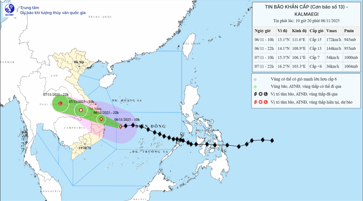 TIN BÃO KHẨN CẤP (Cơn bão số 13)