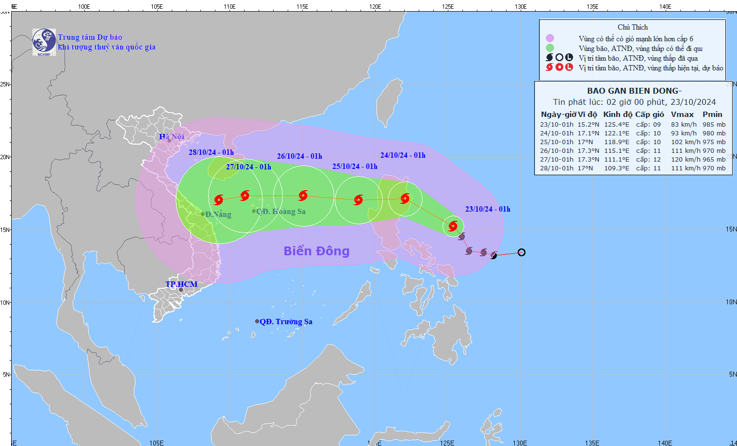 TIN BÃO GẦN BIỂN ĐÔNG  (Cơn bão TRAMI)