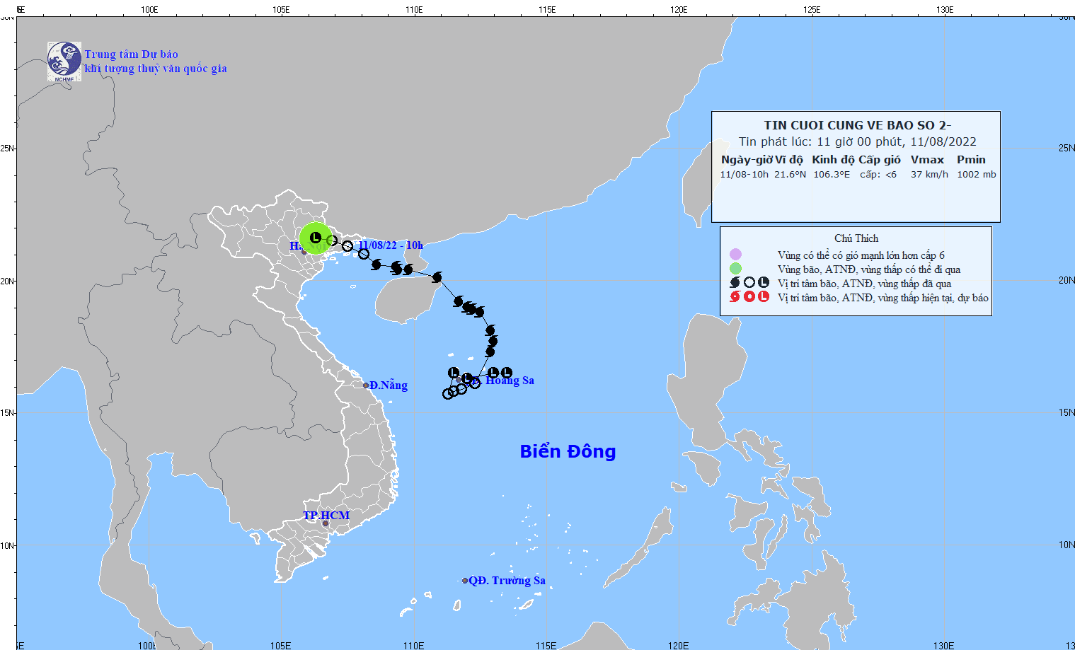 TIN CUỐI CÙNG VỀ CƠN BÃO SỐ 2