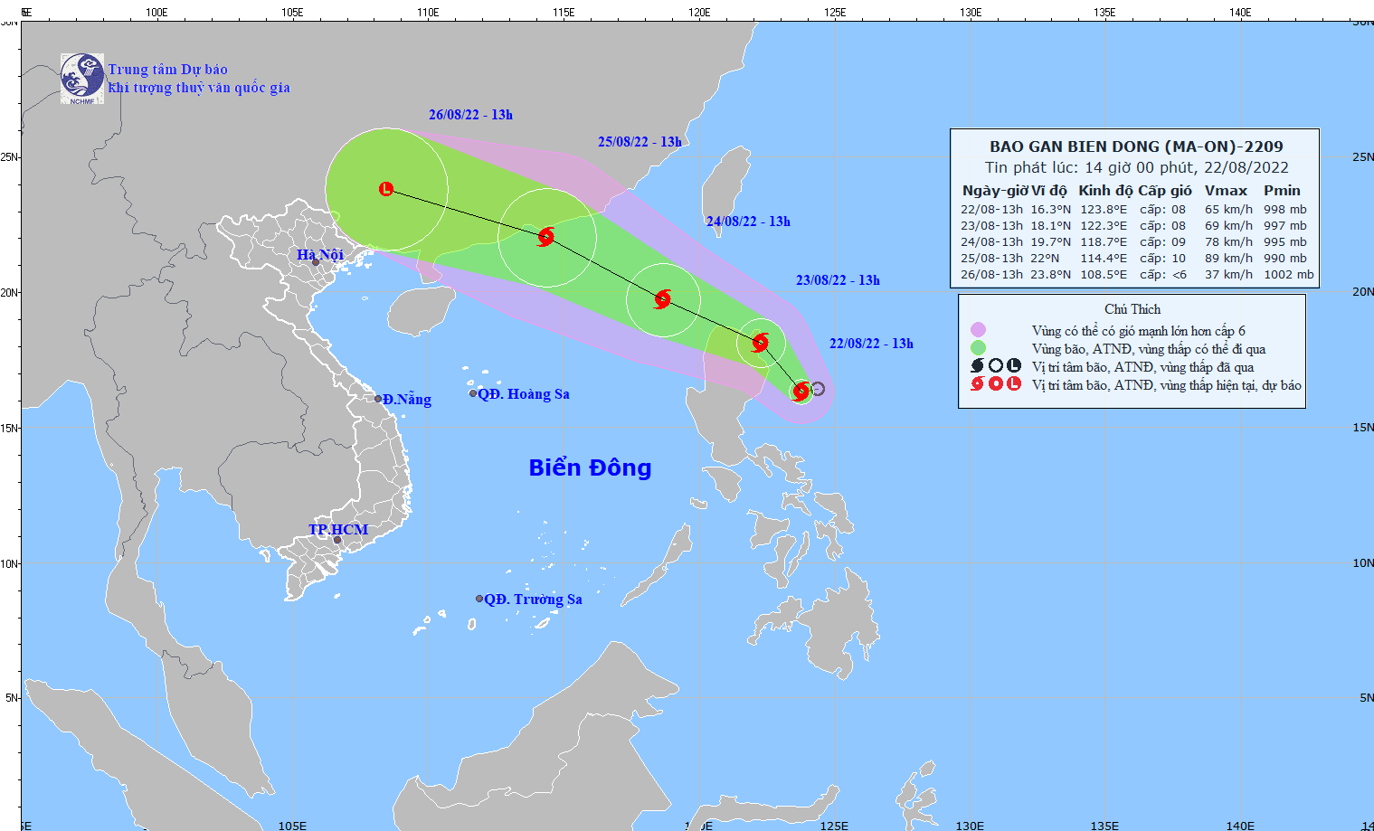 TIN BÃO GẦN BIỂN ĐÔNG  (Bão Ma-on)