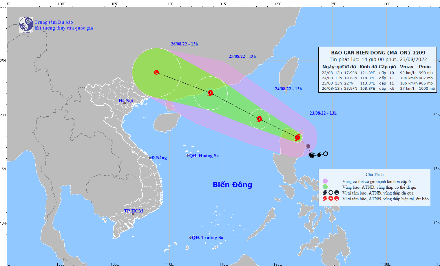 TIN BÃO GẦN BIỂN ĐÔNG  (Bão Ma-on)