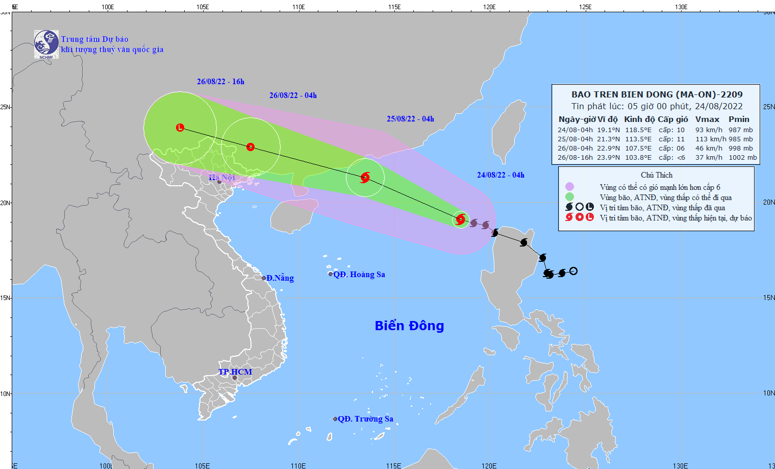 TIN BÃO TRÊN BIỂN ĐÔNG  (Cơn bão số 3)