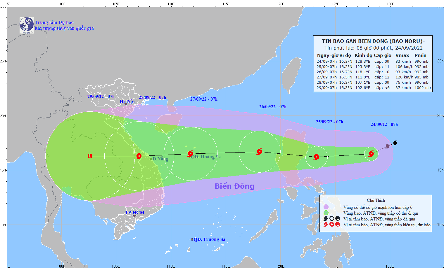 TIN BÃO GẦN BIỂN ĐÔNG  (Bão Noru)