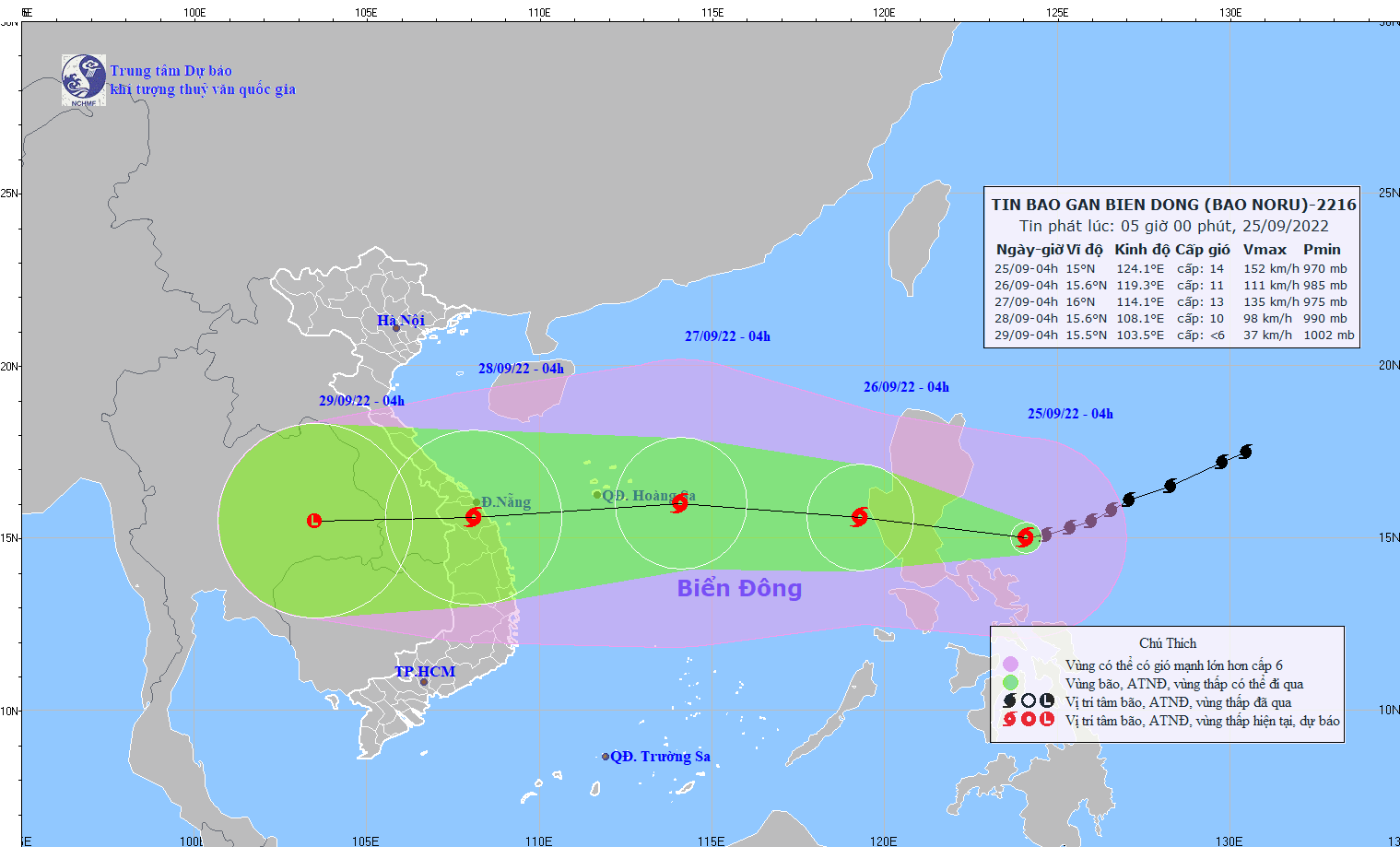 TIN BÃO GẦN BIỂN ĐÔNG  (Bão Noru)