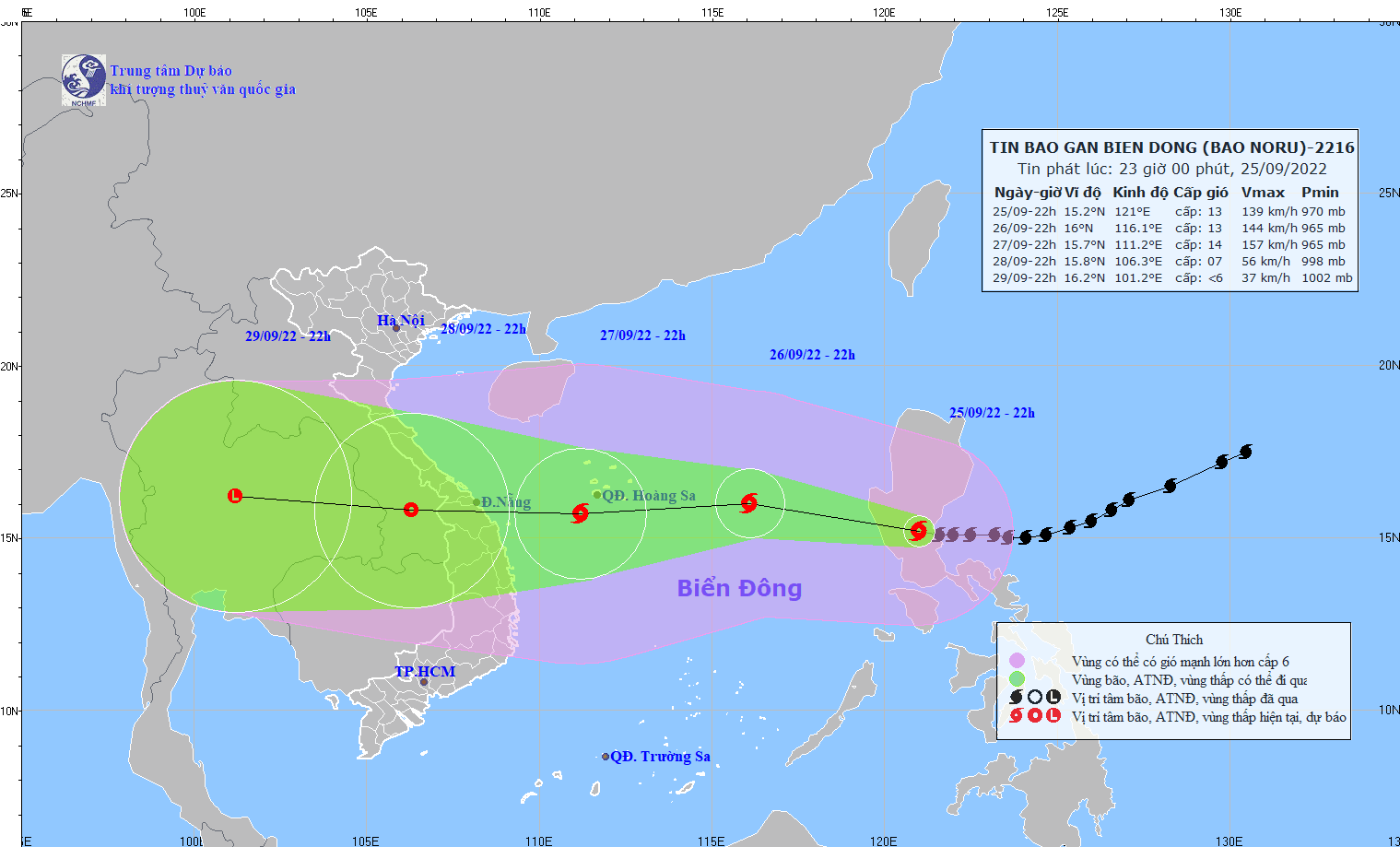 TIN BÃO GẦN BIỂN ĐÔNG  (Bão Noru)