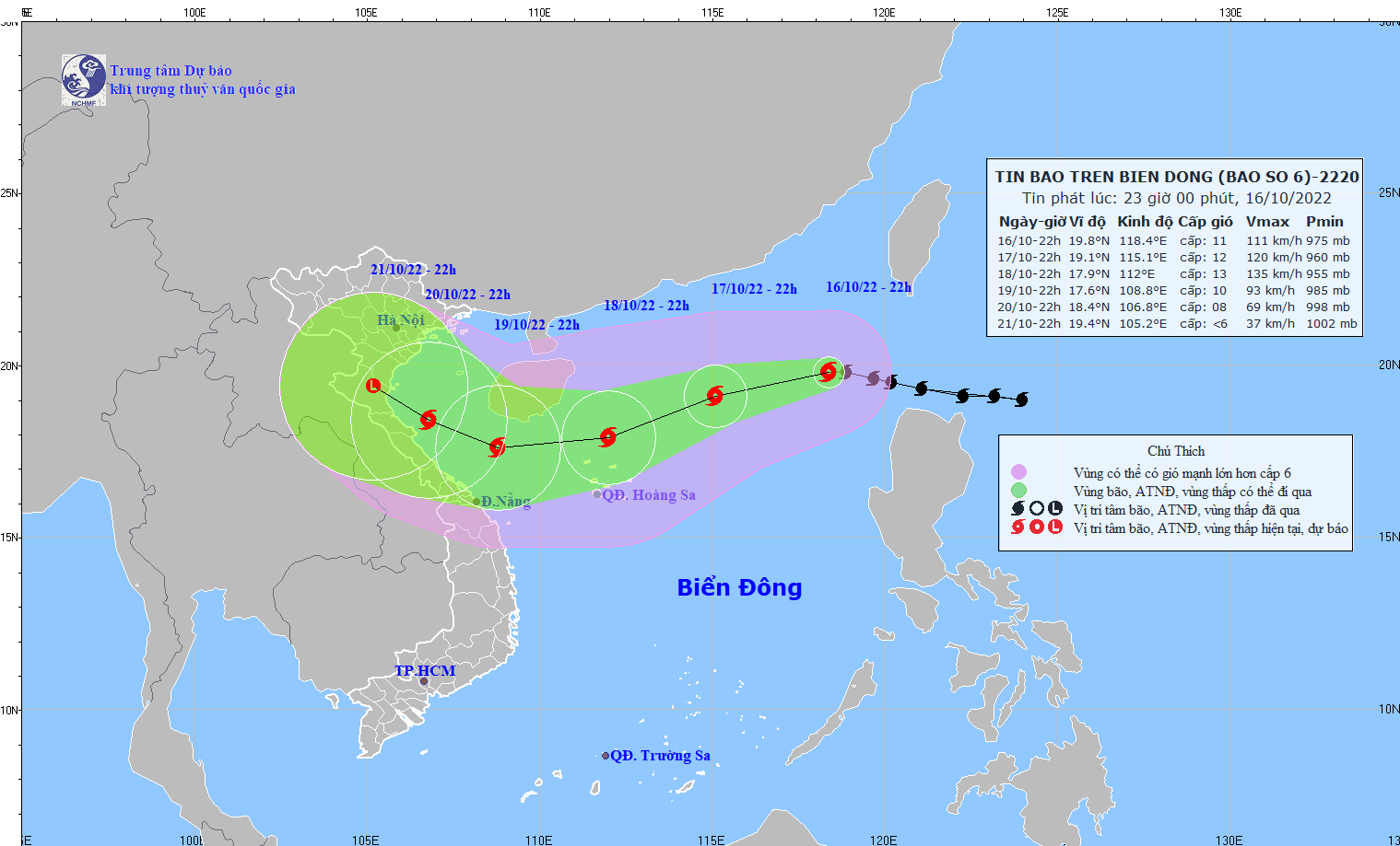 TIN BÃO TRÊN BIỂN ĐÔNG   (Cơn bão số 6)