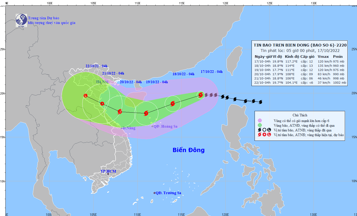 TIN BÃO TRÊN BIỂN ĐÔNG   (Cơn bão số 6)