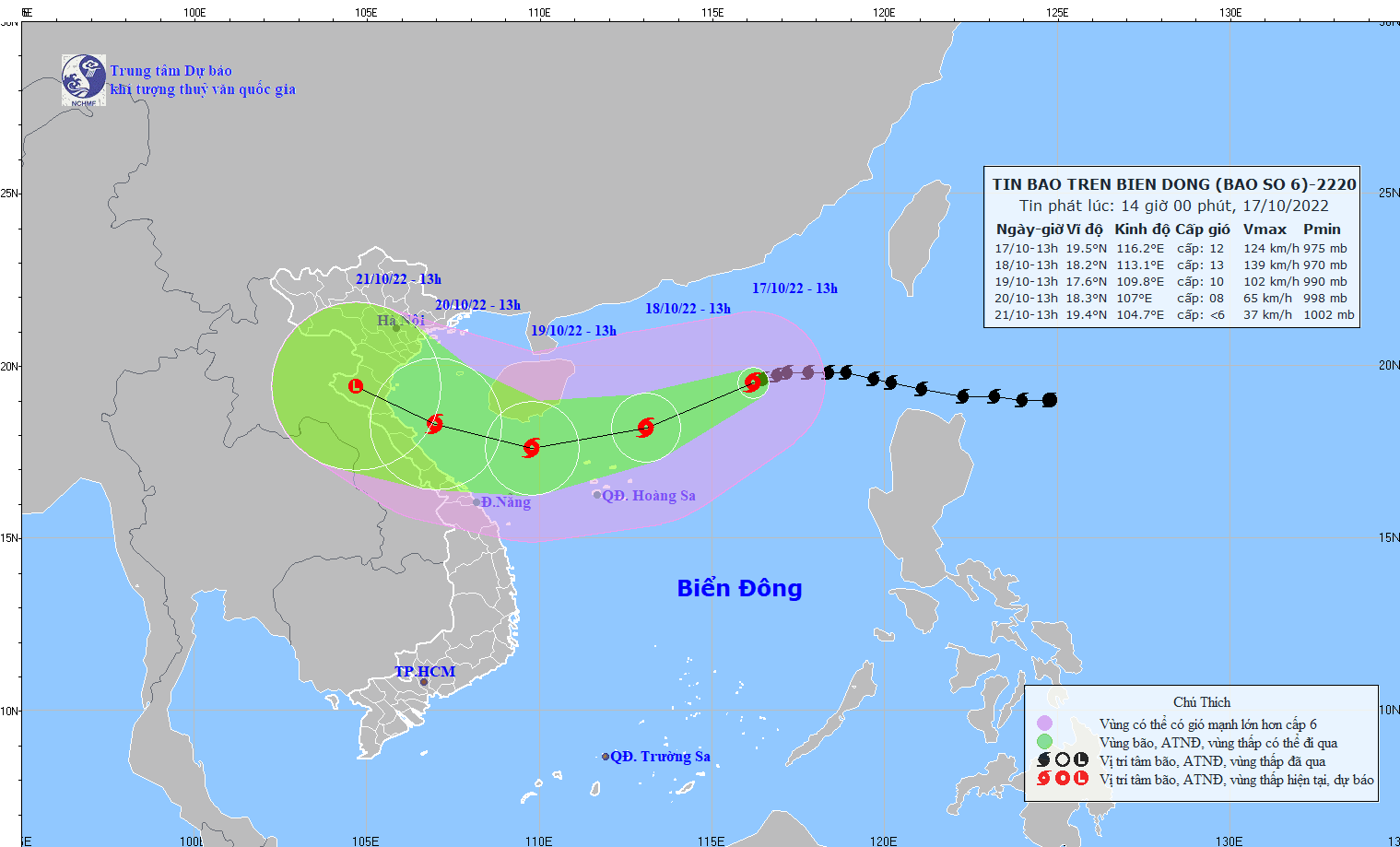 TIN BÃO TRÊN BIỂN ĐÔNG   (Cơn bão số 6)