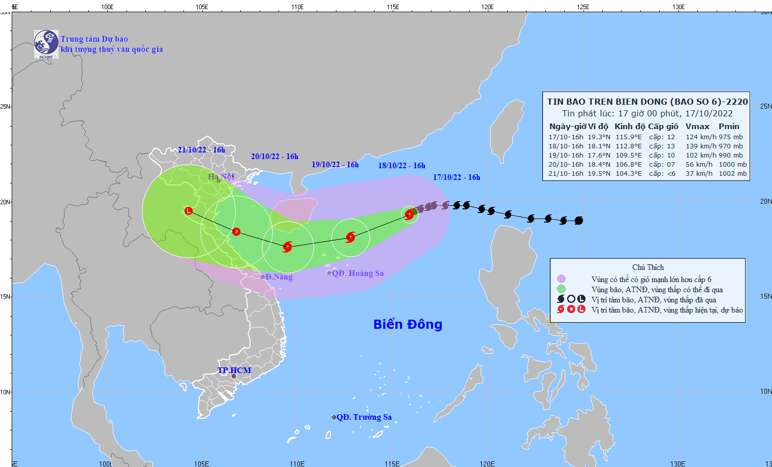 TIN BÃO TRÊN BIỂN ĐÔNG   (Cơn bão số 6)