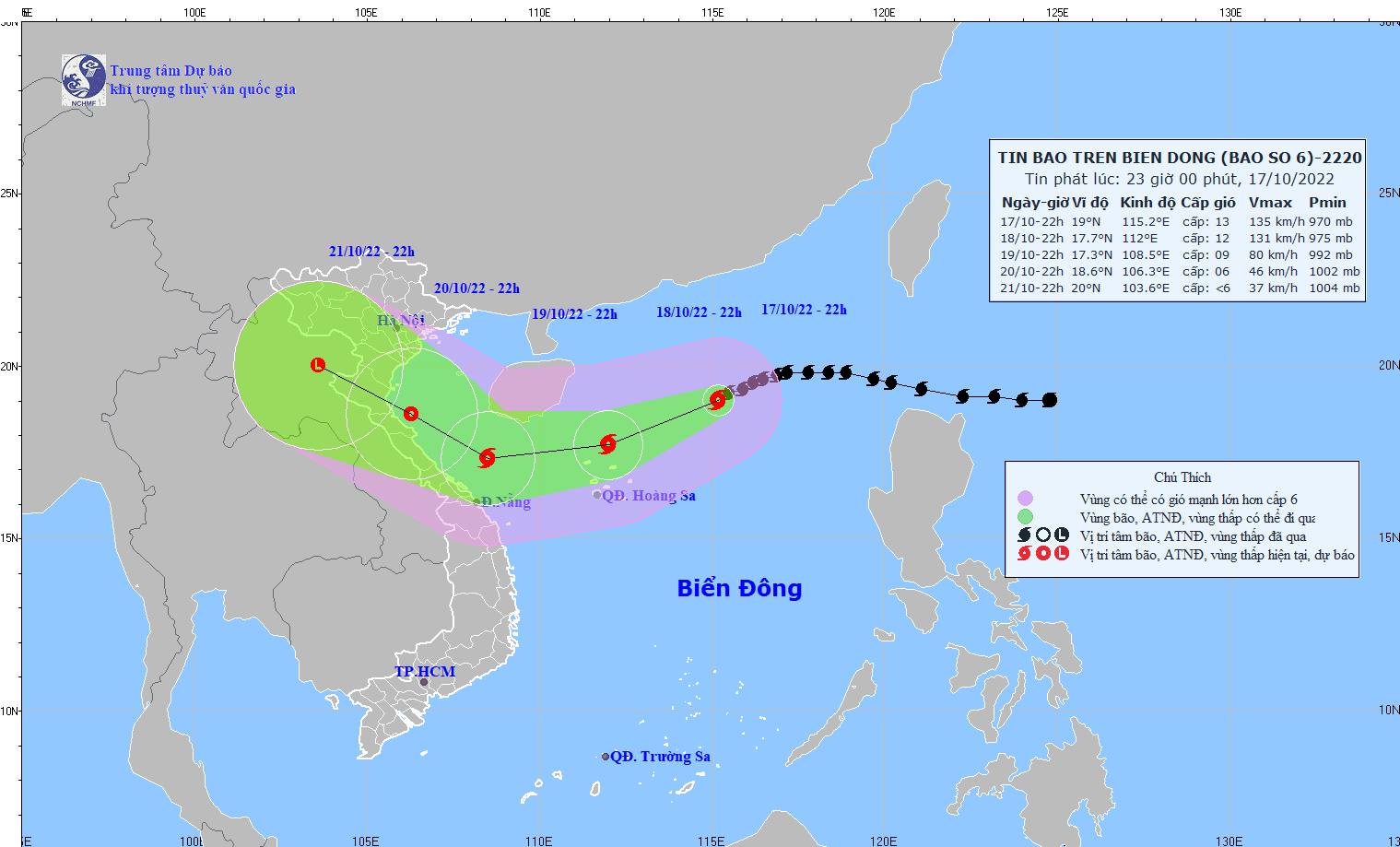 TIN BÃO TRÊN BIỂN ĐÔNG   (Cơn bão số 6)