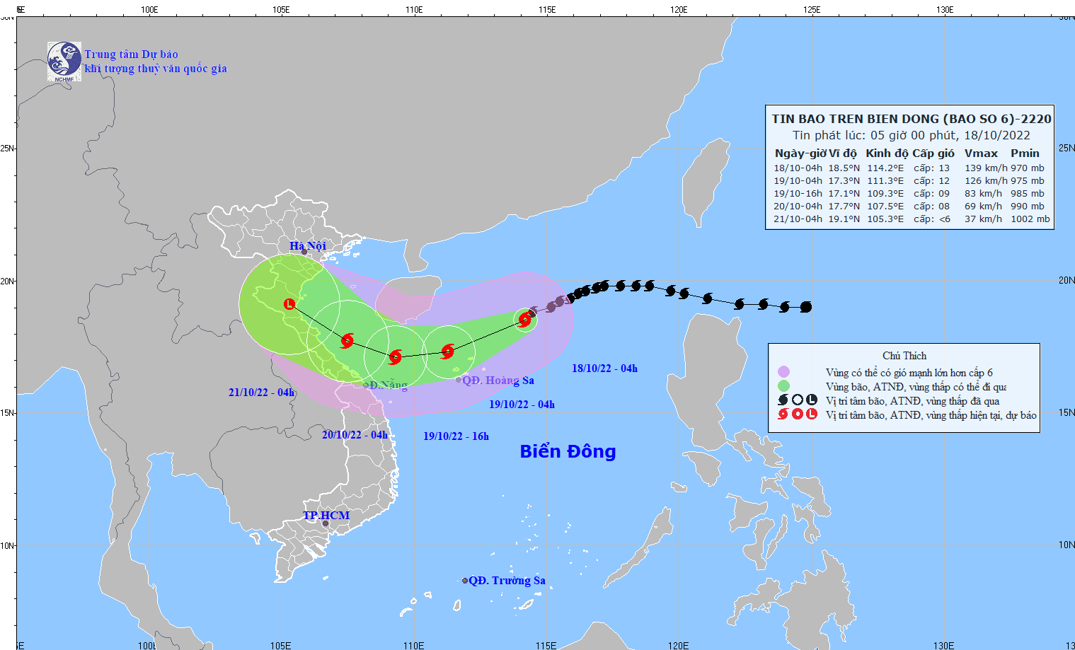 TIN BÃO TRÊN BIỂN ĐÔNG   (Cơn bão số 6)