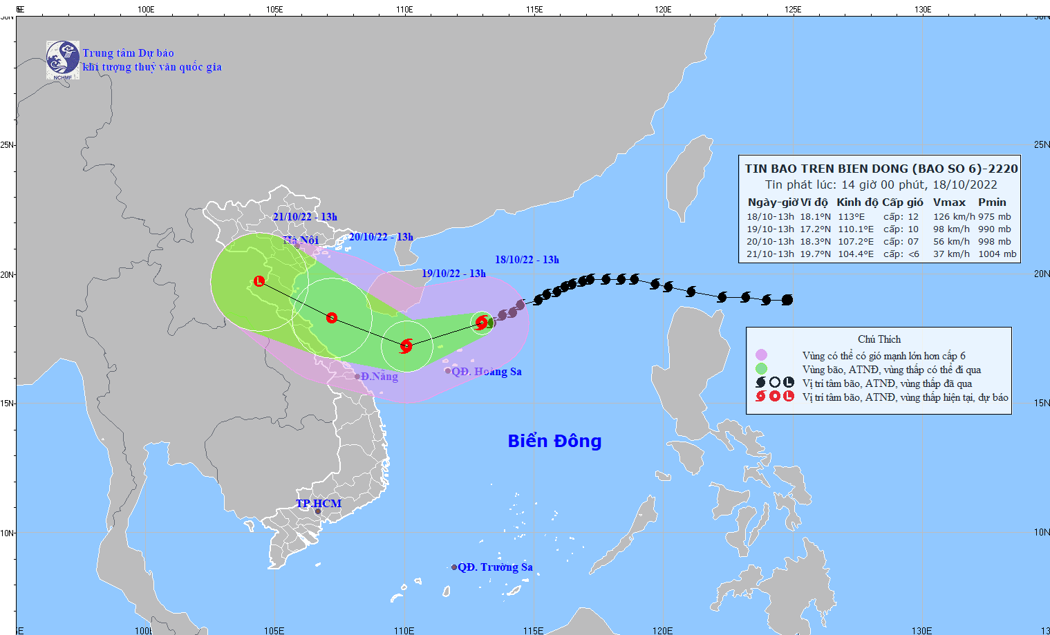 TIN BÃO TRÊN BIỂN ĐÔNG   (Cơn bão số 6)