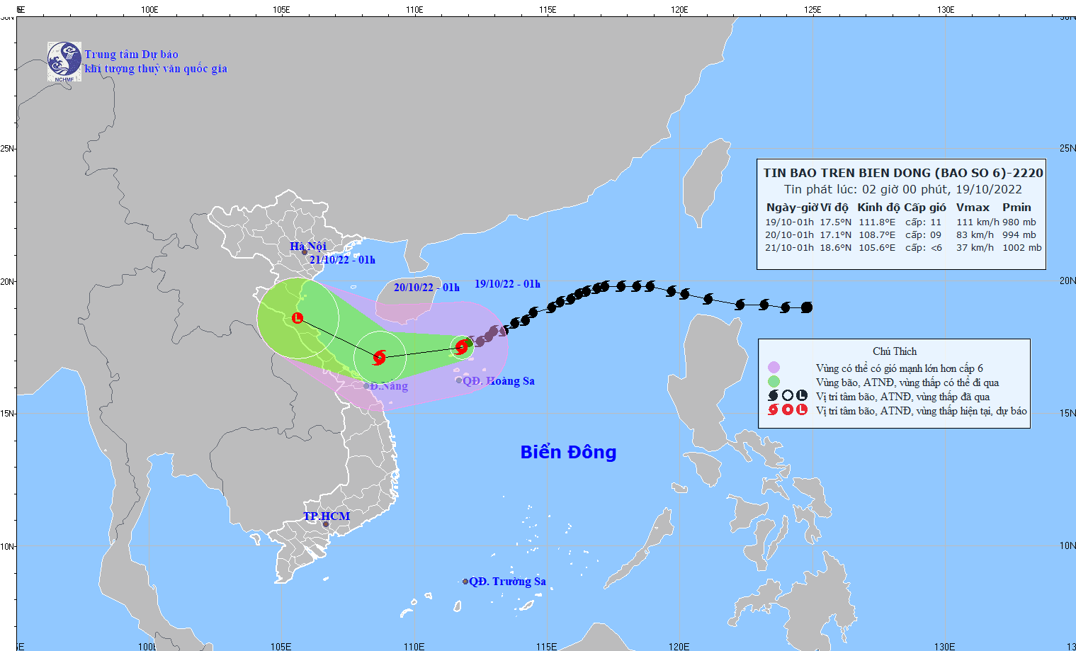 TIN BÃO TRÊN BIỂN ĐÔNG   (Cơn bão số 6)