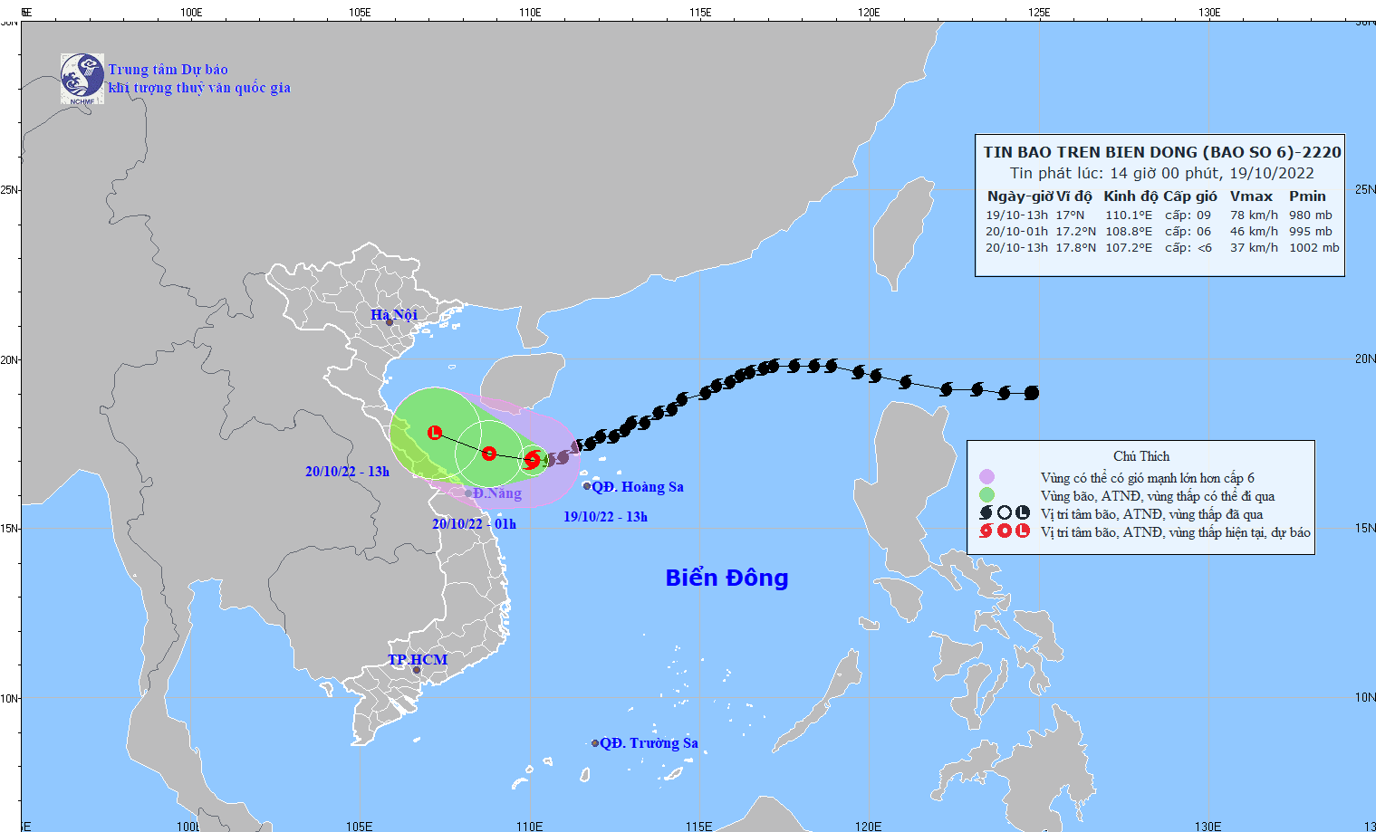 TIN BÃO TRÊN BIỂN ĐÔNG (Cơn bão số 6)