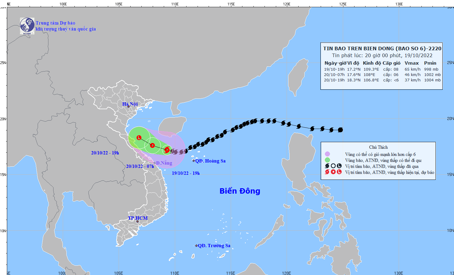 TIN BÃO TRÊN BIỂN ĐÔNG   (Cơn bão số 6)