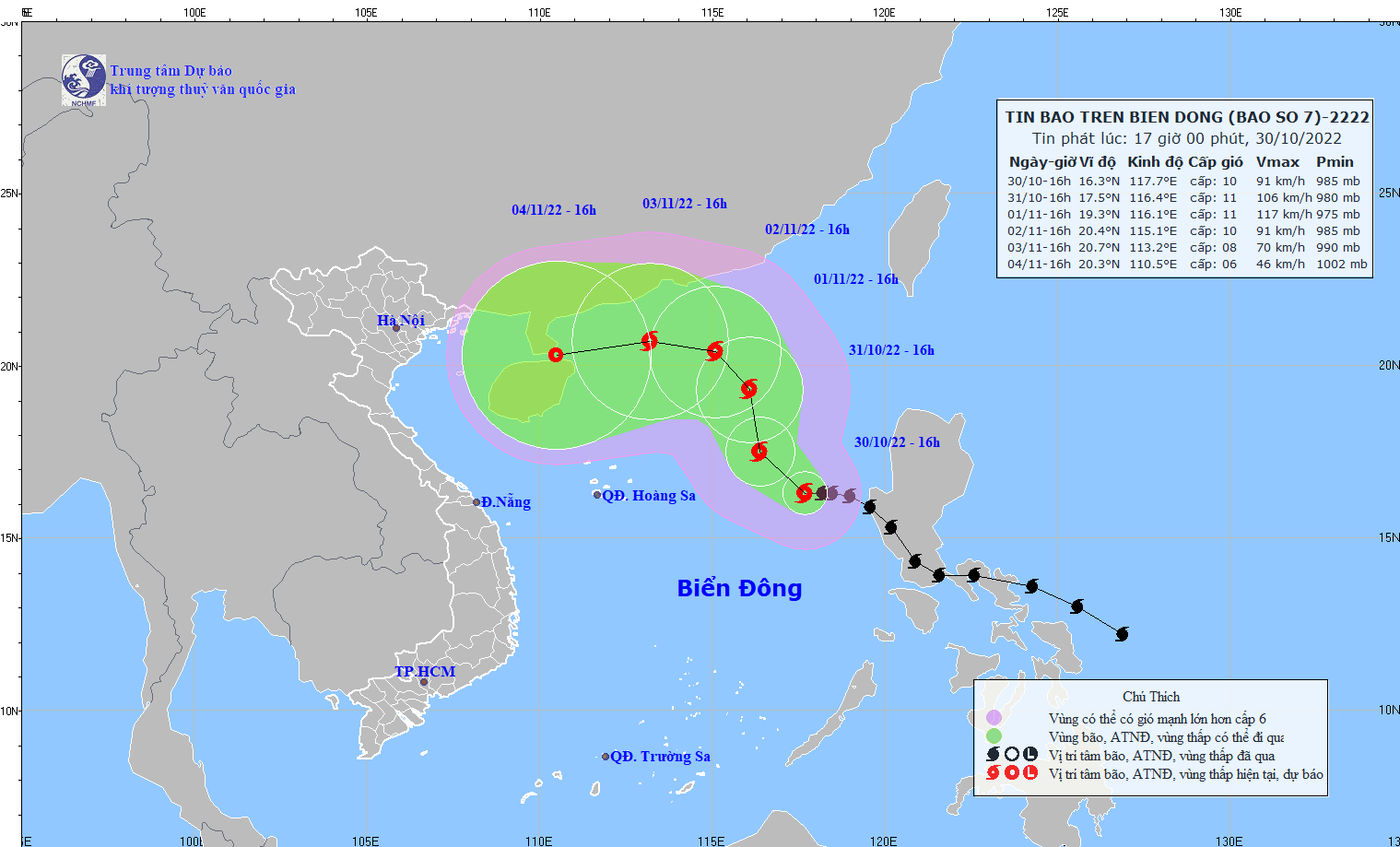 TIN BÃO TRÊN BIỂN ĐÔNG   (Cơn bão số 7)