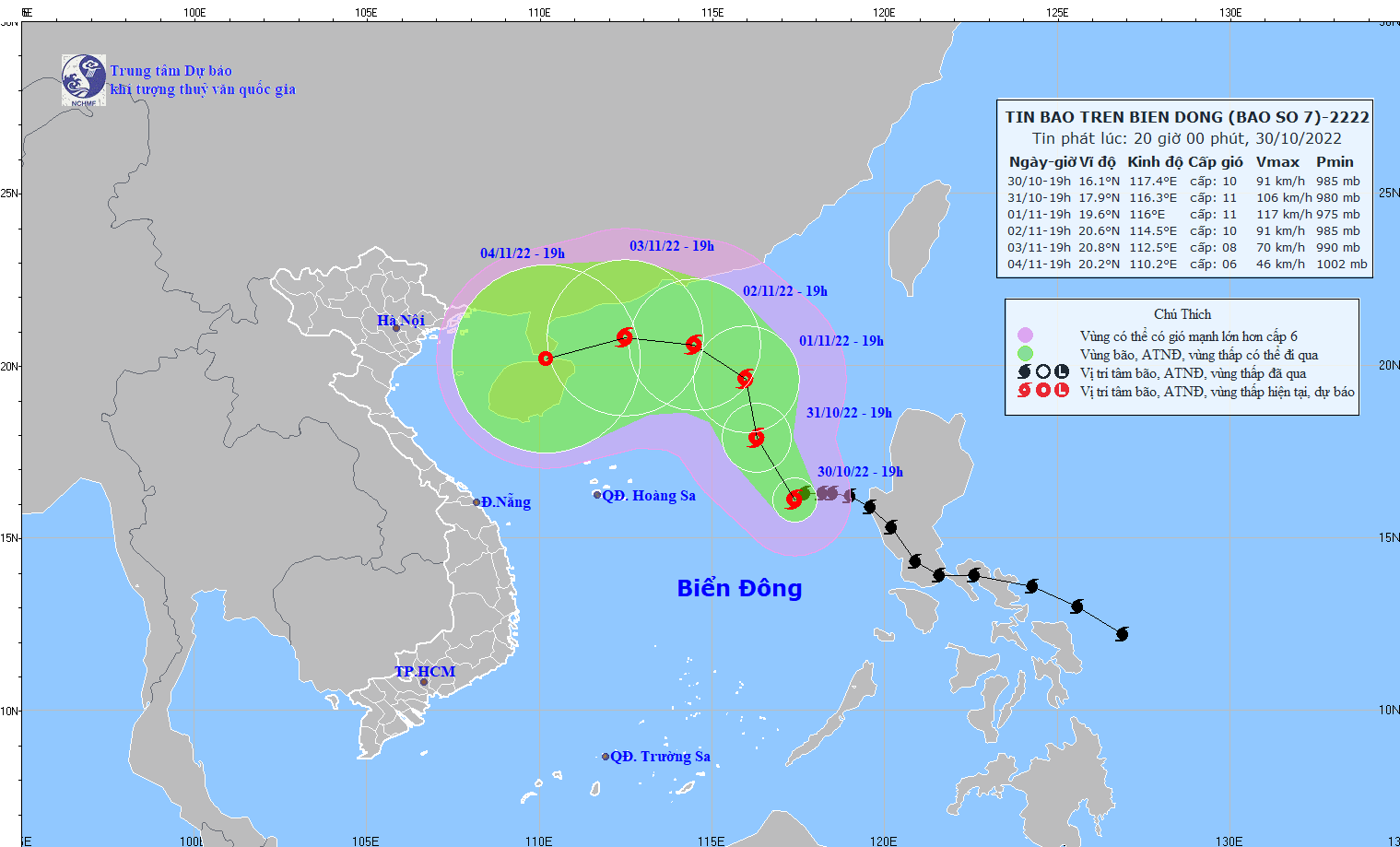 TIN BÃO TRÊN BIỂN ĐÔNG   (Cơn bão số 7)