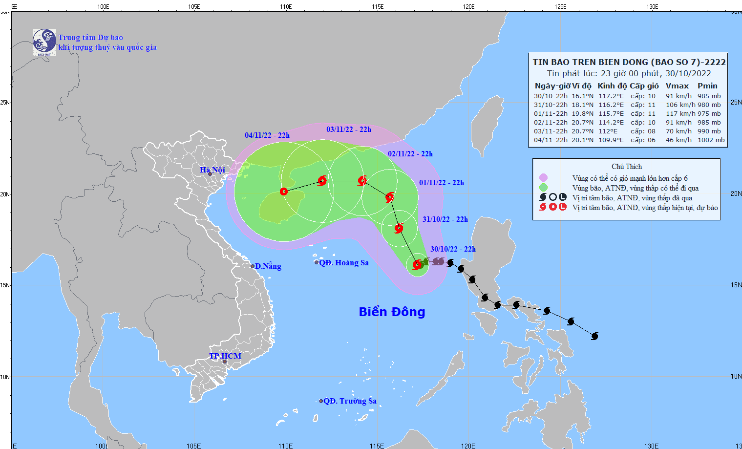 TIN BÃO TRÊN BIỂN ĐÔNG   (Cơn bão số 7)