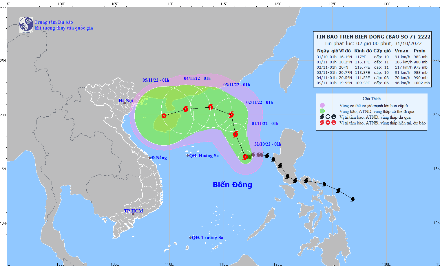 TIN BÃO TRÊN BIỂN ĐÔNG   (Cơn bão số 7)