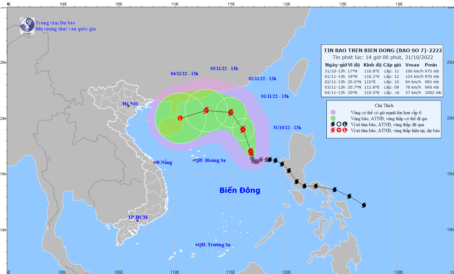 TIN BÃO TRÊN BIỂN ĐÔNG   (Cơn bão số 7)