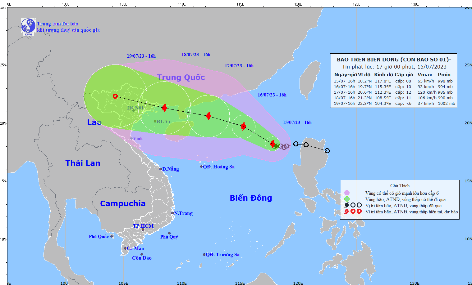 TIN BÃO TRÊN BIỂN ĐÔNG   (Cơn bão số 1)