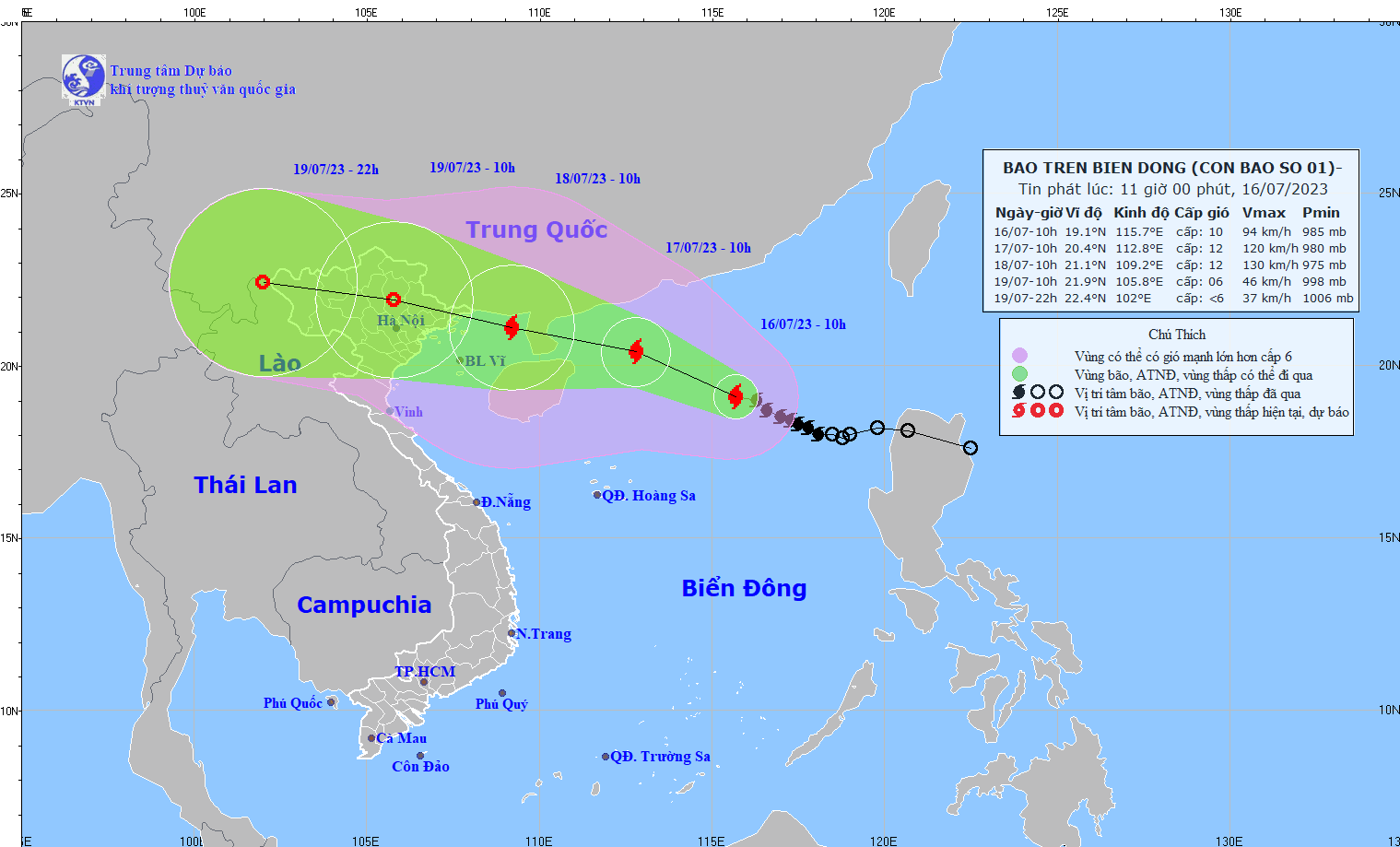 TIN BÃO TRÊN BIỂN ĐÔNG   (Cơn bão số 1)